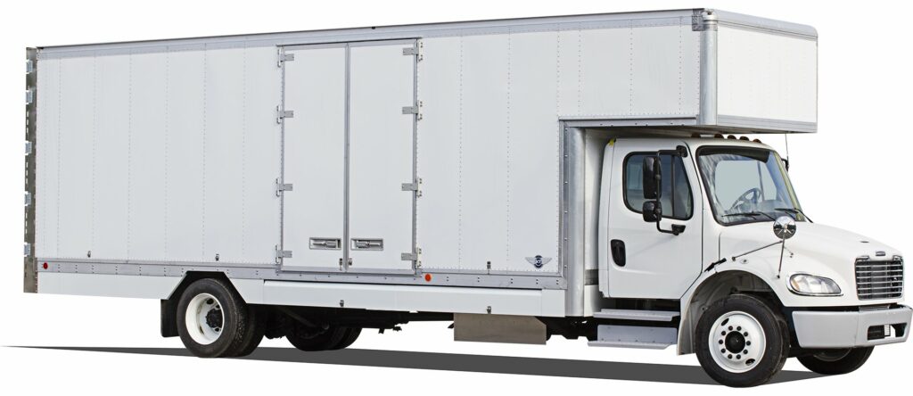 large white moving and storage truck