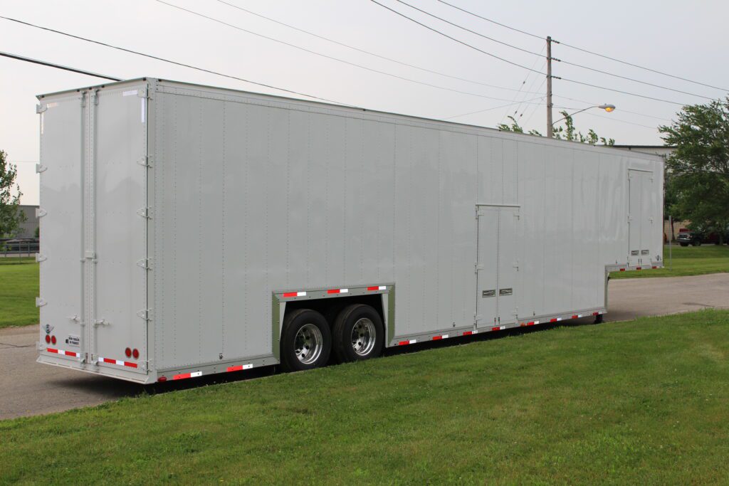 large plain white trailer