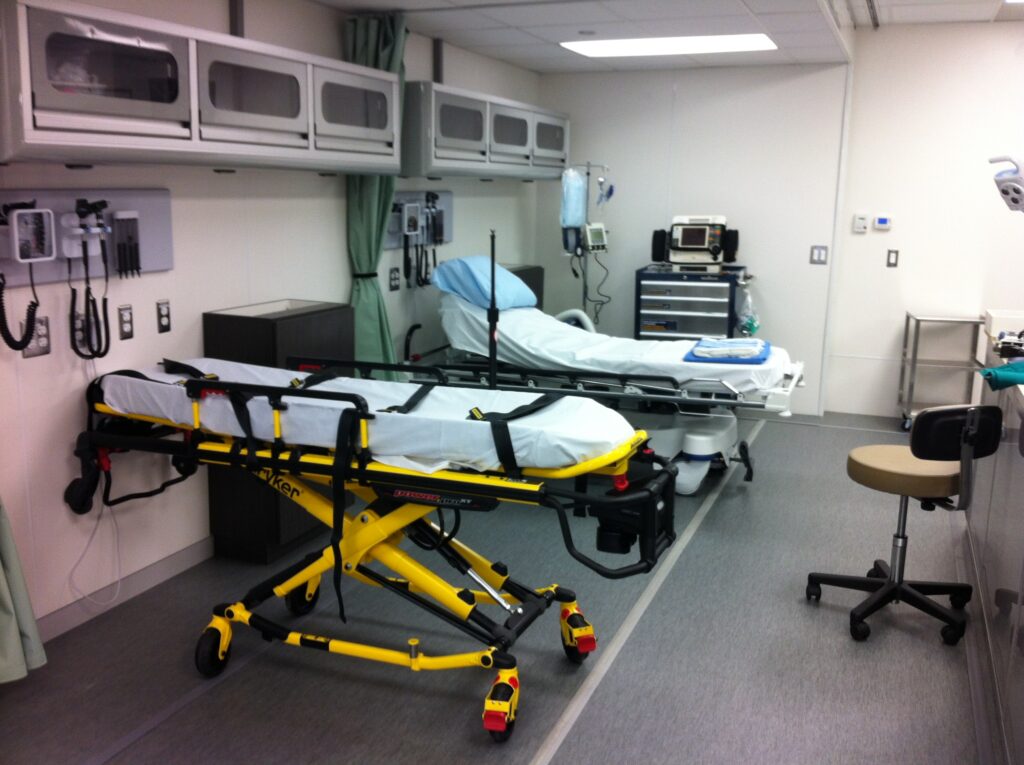 two medical emergency beds