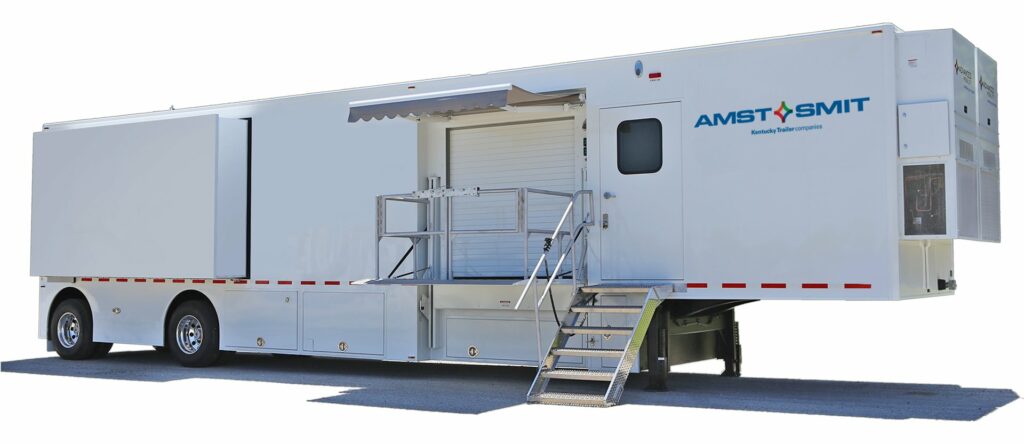 large white medical trailer