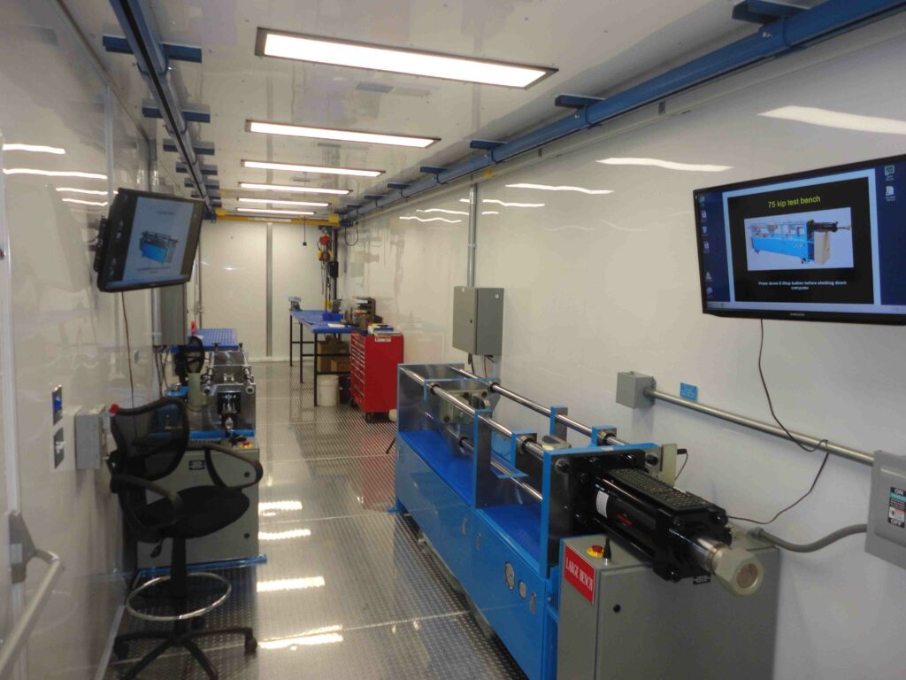 interior of mobile workshop trailer