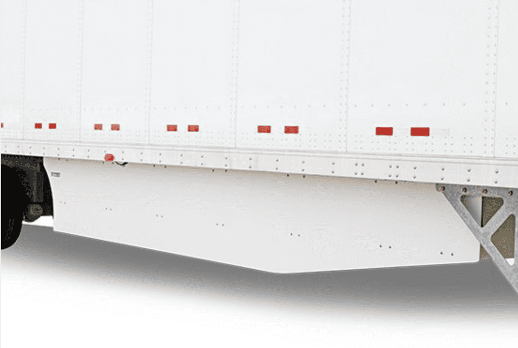 side view of white truck, bottom